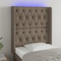 Headboard with LED in taupe gray fabric 83x16x118/128 cm by vidaXL, Headboards and footboards - Ref: Foro24-3124362, Price: 9...