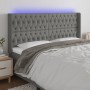 Dark gray fabric headboard with LED 203x16x118/128 cm by vidaXL, Headboards and footboards - Ref: Foro24-3124407, Price: 157,...