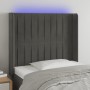 Dark gray velvet headboard with LED 83x16x118/128 cm by vidaXL, Headboards and footboards - Ref: Foro24-3124317, Price: 78,55...