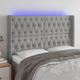 Light gray fabric headboard with LED 147x16x118/128 cm by vidaXL, Headboards and footboards - Ref: Foro24-3124382, Price: 161...