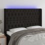 Cabecero con LED de tela negro 163x16x118/128 cm de vidaXL, Cabeceros y pies de cama - Ref: Foro24-3124392, Precio: 167,23 €,...