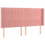 Cabecero con LED de terciopelo rosa 163x16x118/128 cm de vidaXL, Cabeceros y pies de cama - Ref: Foro24-3124345, Precio: 136,...