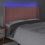 Pink velvet headboard with LED 163x16x118/128 cm by vidaXL, Headboards and footboards - Ref: Foro24-3124345, Price: 136,97 €,...