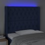 Kopfteil aus blauem Stoff mit LED 93x16x118/128 cm von vidaXL, Kopf- und Fußteile - Ref: Foro24-3124372, Preis: 100,56 €, Rab...