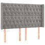 Cabecero con LED de terciopelo gris claro 147x16x118/128 cm de vidaXL, Cabeceros y pies de cama - Ref: Foro24-3124432, Precio...