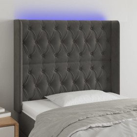 Dunkelgraues Samtkopfteil mit LED 103x16x118/128 cm von vidaXL, Kopf- und Fußteile - Ref: Foro24-3124427, Preis: 90,99 €, Rab...