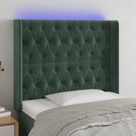 Cabecero con LED de terciopelo verde oscuro 103x16x118/128 cm de vidaXL, Cabeceros y pies de cama - Ref: Foro24-3124429, Prec...