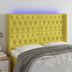 Cabecero con LED de tela verde 147x16x118/128 cm de vidaXL, Cabeceros y pies de cama - Ref: Foro24-3124389, Precio: 130,76 €,...