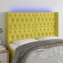 Headboard with LED in green fabric 147x16x118/128 cm by vidaXL, Headboards and footboards - Ref: Foro24-3124389, Price: 139,5...