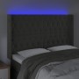 Cabecero con LED de terciopelo gris oscuro 163x16x118/128 cm de vidaXL, Cabeceros y pies de cama - Ref: Foro24-3124439, Preci...