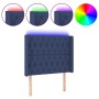 Blue fabric headboard with LED 103x16x118/128 cm by vidaXL, Headboards and footboards - Ref: Foro24-3124380, Price: 102,90 €,...