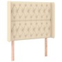 Cream fabric headboard with LED 103x16x118/128 cm by vidaXL, Headboards and footboards - Ref: Foro24-3124379, Price: 104,47 €...