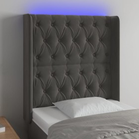 Cabecero con LED de terciopelo gris oscuro 83x16x118/128 cm de vidaXL, Cabeceros y pies de cama - Ref: Foro24-3124415, Precio...