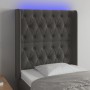 Dark gray velvet headboard with LED 83x16x118/128 cm by vidaXL, Headboards and footboards - Ref: Foro24-3124415, Price: 95,20...