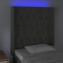 Dunkelgraues Samtkopfteil mit LED 83x16x118/128 cm von vidaXL, Kopf- und Fußteile - Ref: Foro24-3124415, Preis: 95,20 €, Raba...