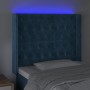 Dark blue velvet LED headboard 93x16x118/128 cm by vidaXL, Headboards and footboards - Ref: Foro24-3124424, Price: 102,99 €, ...