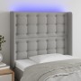 Light gray fabric headboard with LED 93x16x118/128 cm by vidaXL, Headboards and footboards - Ref: Foro24-3124464, Price: 75,9...