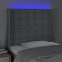 Light gray fabric headboard with LED 93x16x118/128 cm by vidaXL, Headboards and footboards - Ref: Foro24-3124464, Price: 75,9...