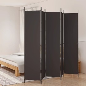 Divider screen with 5 brown fabric panels 250x220 cm by vidaXL, Room dividers - Ref: Foro24-350203, Price: 48,21 €, Discount: %