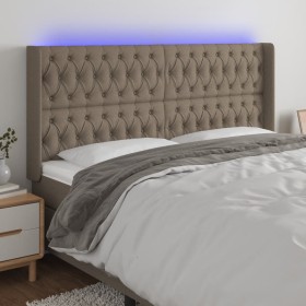 Cabecero con LED de tela gris taupe 203x16x118/128 cm de vidaXL, Cabeceros y pies de cama - Ref: Foro24-3124410, Precio: 184,...