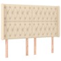 Cream fabric headboard with LED 163x16x118/128 cm by vidaXL, Headboards and footboards - Ref: Foro24-3124395, Price: 170,28 €...