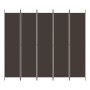 Divider screen with 5 brown fabric panels 250x220 cm by vidaXL, Room dividers - Ref: Foro24-350203, Price: 50,51 €, Discount: %