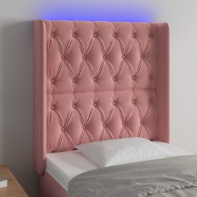 Kopfteil aus rosa Samt mit LED 83x16x118/128 cm von vidaXL, Kopf- und Fußteile - Ref: Foro24-3124419, Preis: 102,12 €, Rabatt: %