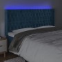 Cabecero con LED de terciopelo azul oscuro 203x16x118/128 cm de vidaXL, Cabeceros y pies de cama - Ref: Foro24-3124454, Preci...