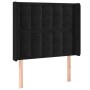 Black velvet headboard with LED 83x16x118/128 cm by vidaXL, Headboards and footboards - Ref: Foro24-3124514, Price: 93,36 €, ...