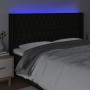 Black fabric headboard with LED 183x16x118/128 cm by vidaXL, Headboards and footboards - Ref: Foro24-3124400, Price: 181,14 €...