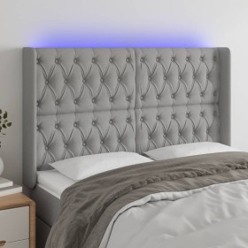 Hellgraues Stoffkopfteil mit LED 163x16x118/128 cm von vidaXL, Kopf- und Fußteile - Ref: Foro24-3124390, Preis: 167,23 €, Rab...