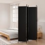 Divider screen with 4 black fabric panels 200x220 cm by vidaXL, Room dividers - Ref: Foro24-350201, Price: 39,62 €, Discount: %