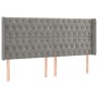 Cabecero con LED de terciopelo gris claro 183x16x118/128 cm de vidaXL, Cabeceros y pies de cama - Ref: Foro24-3124444, Precio...