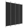 Biombo divisor de 4 paneles de tela negro 200x220 cm de vidaXL, Divisores de ambientes - Ref: Foro24-350201, Precio: 39,62 €,...