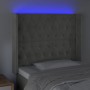 Light gray velvet headboard with LED 93x16x118/128 cm by vidaXL, Headboards and footboards - Ref: Foro24-3124420, Price: 101,...