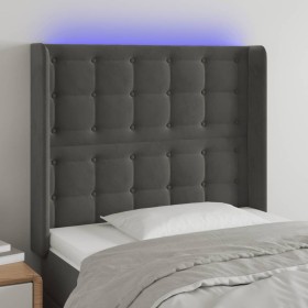 Dark gray velvet headboard with LED 93x16x118/128 cm by vidaXL, Headboards and footboards - Ref: Foro24-3124519, Price: 86,44...