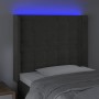 Cabecero con LED de terciopelo gris oscuro 93x16x118/128 cm de vidaXL, Cabeceros y pies de cama - Ref: Foro24-3124519, Precio...