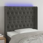 Dark gray velvet headboard with LED 93x16x118/128 cm by vidaXL, Headboards and footboards - Ref: Foro24-3124421, Price: 101,3...