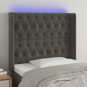 Cabecero con LED de terciopelo gris oscuro 93x16x118/128 cm de vidaXL, Cabeceros y pies de cama - Ref: Foro24-3124421, Precio...