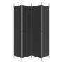 Biombo divisor de 4 paneles de tela negro 200x220 cm de vidaXL, Divisores de ambientes - Ref: Foro24-350201, Precio: 39,62 €,...