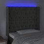 Dark gray velvet headboard with LED 93x16x118/128 cm by vidaXL, Headboards and footboards - Ref: Foro24-3124421, Price: 101,2...