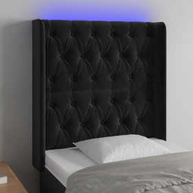 Black velvet headboard with LED 83x16x118/128 cm by vidaXL, Headboards and footboards - Ref: Foro24-3124416, Price: 106,99 €,...