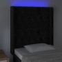 Kopfteil aus schwarzem Samt mit LED 83x16x118/128 cm von vidaXL, Kopf- und Fußteile - Ref: Foro24-3124416, Preis: 115,57 €, R...