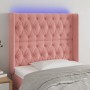 Cabecero con LED de terciopelo rosa 93x16x118/128 cm de vidaXL, Cabeceros y pies de cama - Ref: Foro24-3124425, Precio: 102,5...