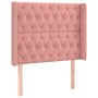 Cabecero con LED de terciopelo rosa 93x16x118/128 cm de vidaXL, Cabeceros y pies de cama - Ref: Foro24-3124425, Precio: 102,5...