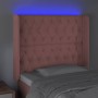 Cabecero con LED de terciopelo rosa 93x16x118/128 cm de vidaXL, Cabeceros y pies de cama - Ref: Foro24-3124425, Precio: 102,5...