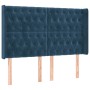 Dark blue velvet LED headboard 147x16x118/128 cm by vidaXL, Headboards and footboards - Ref: Foro24-3124436, Price: 162,54 €,...