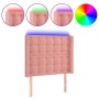 Pink velvet headboard with LED 103x16x118/128 cm by vidaXL, Headboards and footboards - Ref: Foro24-3124529, Price: 97,31 €, ...