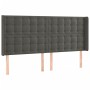 Dark gray velvet headboard with LED 203x16x118/128 cm by vidaXL, Headboards and footboards - Ref: Foro24-3124549, Price: 140,...