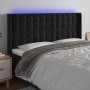 Black velvet headboard with LED 203x16x118/128 cm by vidaXL, Headboards and footboards - Ref: Foro24-3124550, Price: 161,47 €...